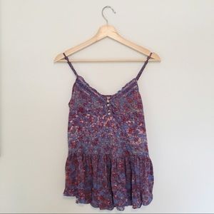 Free People Peplum Floral Tank
